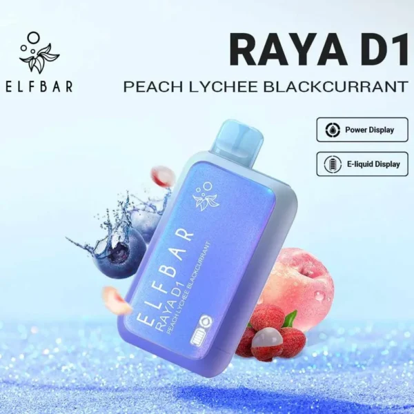 ELF BAR RAYA D1 Peach Lychee Blackcurrant