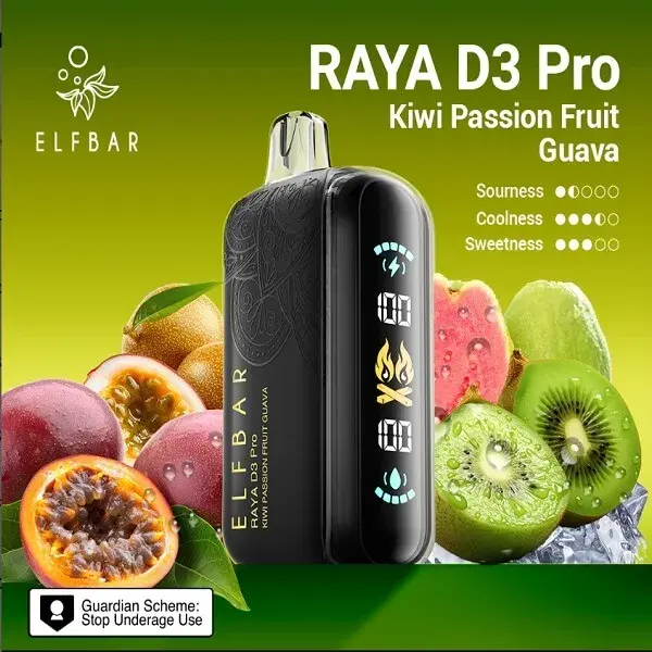 Elf Bar Raya D3 Pro 30K Kiwi Passion Fruit Guava