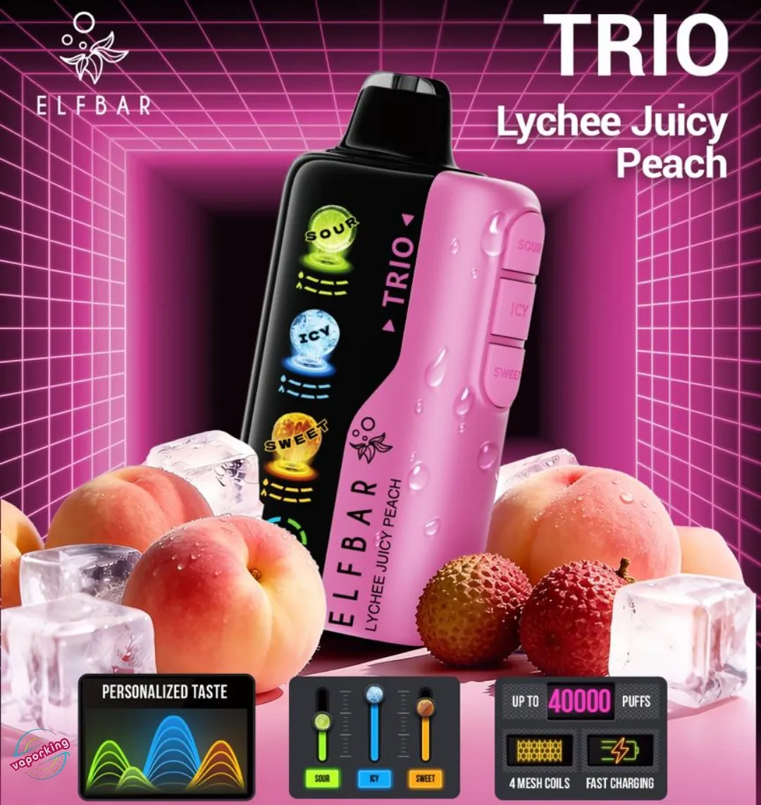 Elf Bar Trio Lychee Juicy Peach 40k Puffs