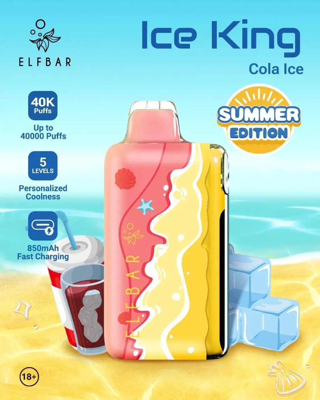 ELF BAR ICE KING SUMMER EDITION COLA ICE 40K PUFFS