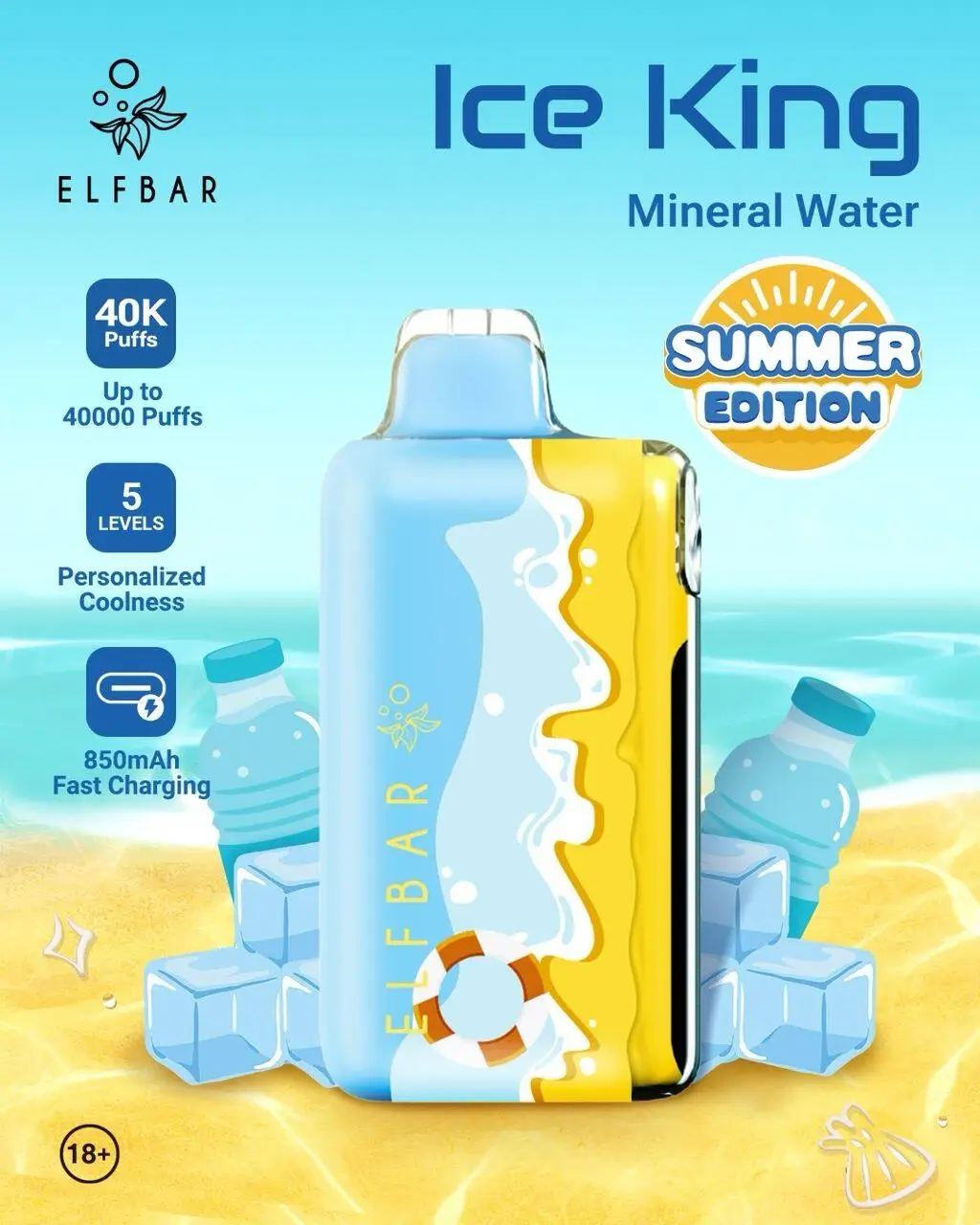 ELF BAR ICE KING MINERAL WATER 40K PUFFS