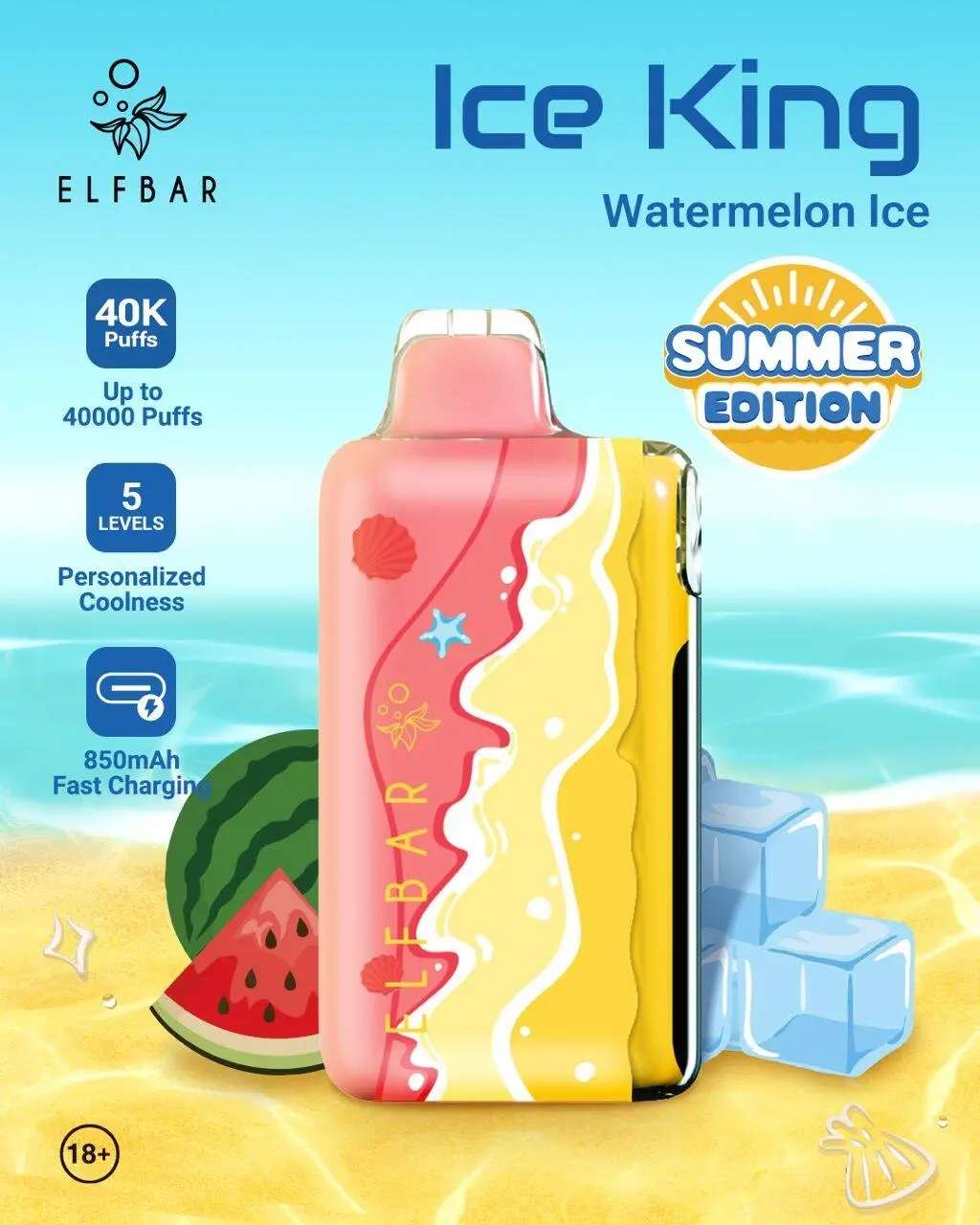 ELF BAR ICE KING WATERMELON ICE 40K PUFFS