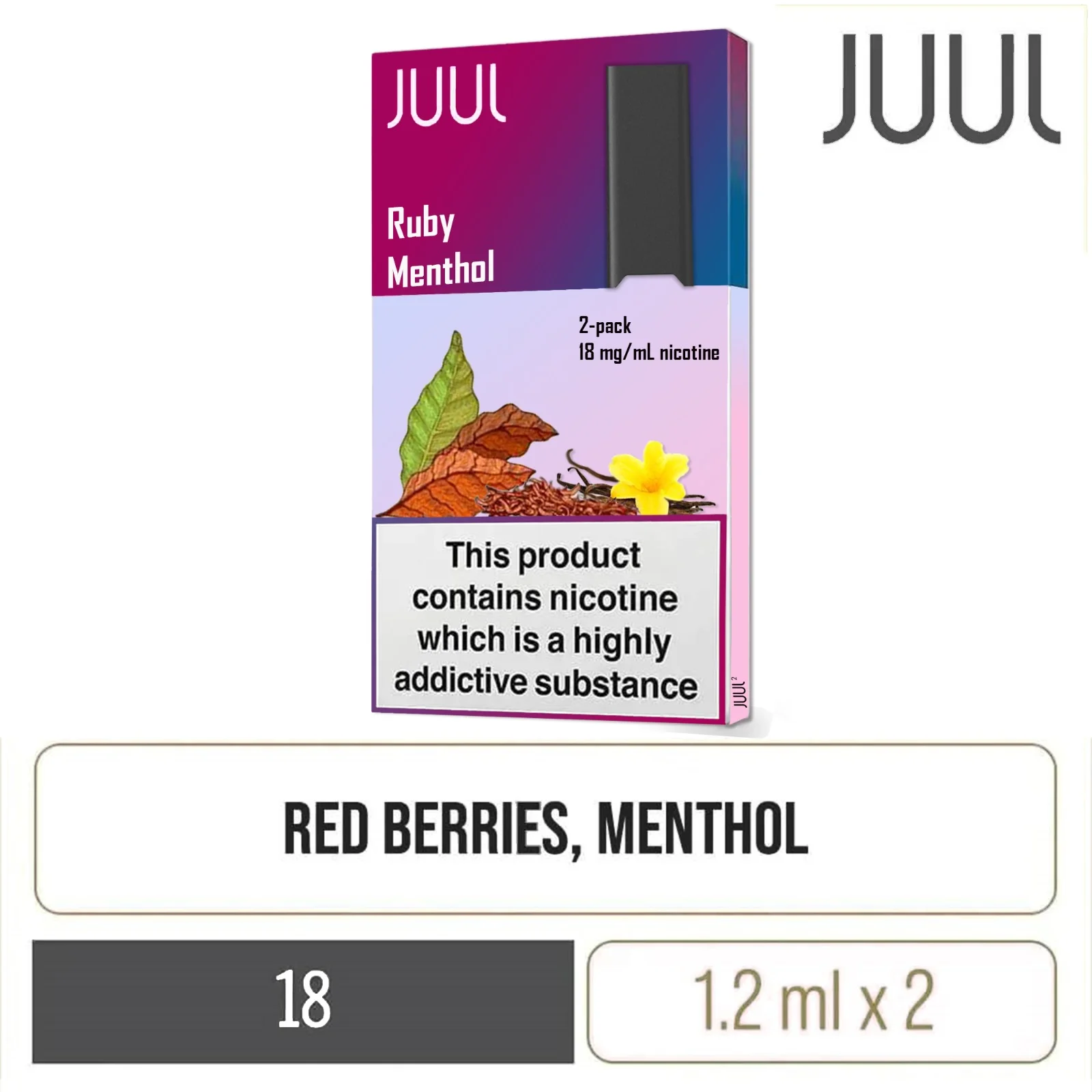 JUUL2 Ruby Menthol Pods