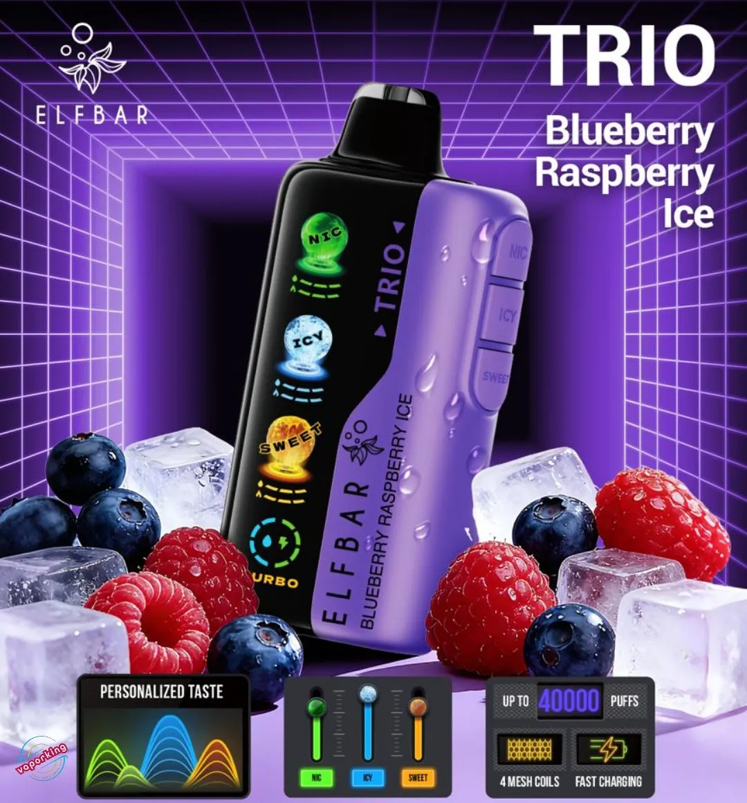 Elf Bar Trio - Blueberry Raspberry Ice - 40K Puffs
