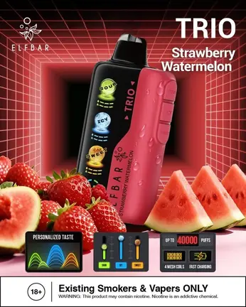Elf Bar Trio Strawberry Watermelon 40K Puffs | Buy Online India Vape Store