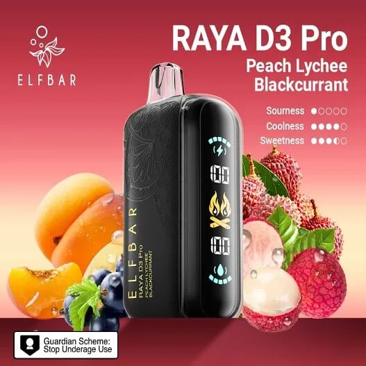 Elf Bar Raya D3 Pro - 30K - Peach Lychee Blackcurrant